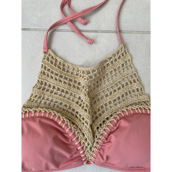 Bikini Lab Swim Bikini Halter Crochet Swimwear - Picture 2 of 10